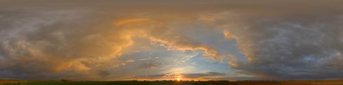 Панорамы заката солнца в волшебных растровых клипартах