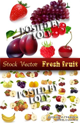 Свежие фрукты - Векторный клипарт