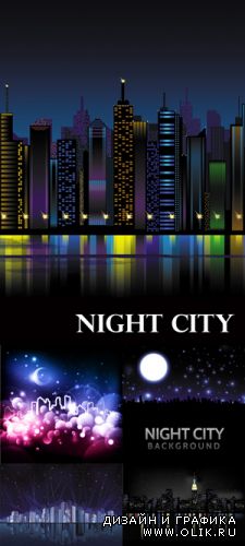 Night City Backgrounds Vector 2