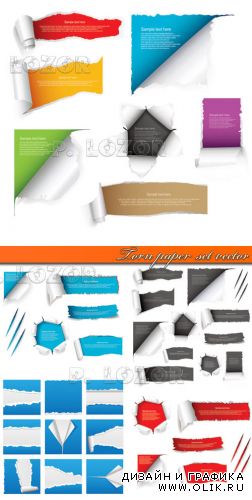 Порванная бумага | Torn paper set vector
