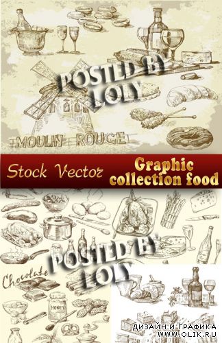 Графическая коллекция еды - Векторный клипарт