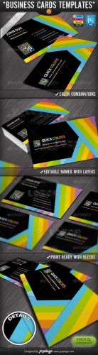Quick Colors Rainbow QR Code Business Cards Design