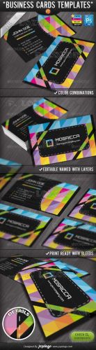 Colorful Mosaics Abstract Business Cards Designs