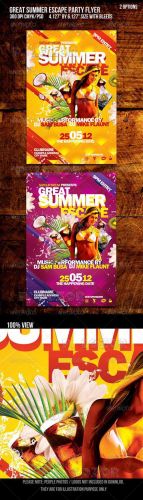 Great Summer Escape Beach summer Party Flyer