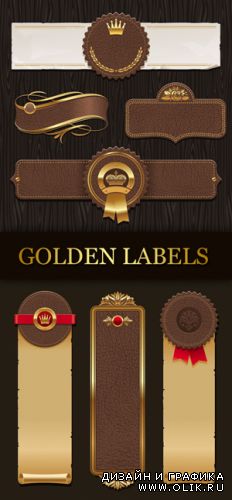 Golden Vintage Labels Vector 2