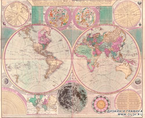 Старая цветная карта мира / The old color map of the world