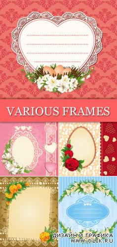 Frames with Flowers Vector
