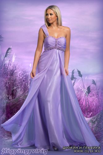 Длинные фиолетовое платье