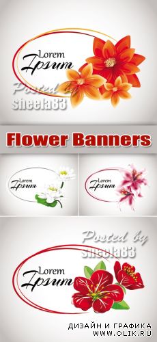 Flower Banners Vector
