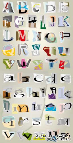 Вырезанные буквы латинского алфавита (Вектор)