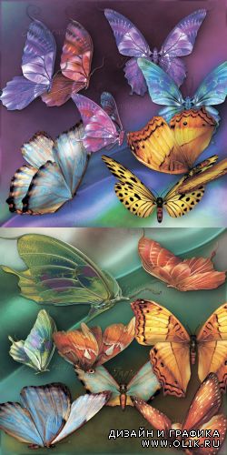 Клипарт бабочки в png / Clipart butterflies in png