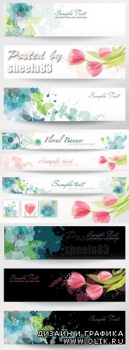 Floral Banners Vector 3