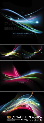 Black Abstract Glowing Backgrounds Vector 2