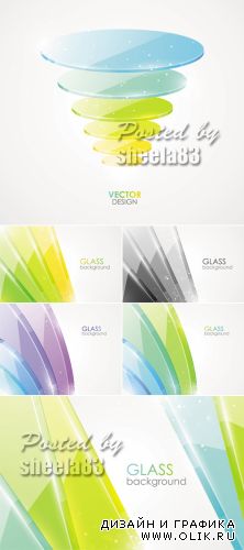 3D Glass Backgrounds Vector