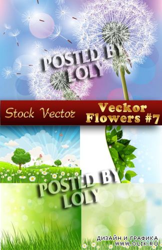 Цветы в векторе #7 - Векторный клипарт