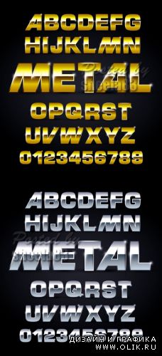 Metallic Alphabet Vector