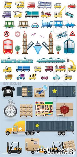 Transport and delivery icons