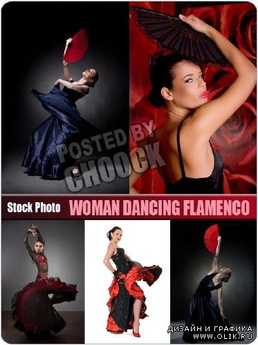 Танцующая фламенко девушка - растровый клипарт