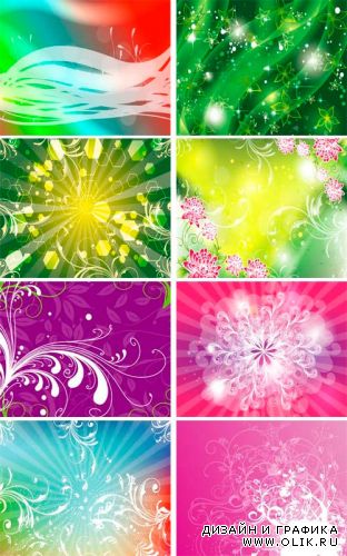 Красивые цветочные фоны – вектор / Beautiful floral backgrounds – vector
