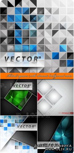 Абстрактные фоны с элементами дизайна квадратами | Abstract squares with elements background vector 