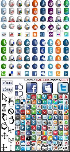 Set of social media icons