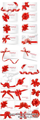 Collection of red gift bows and ribbons 0246