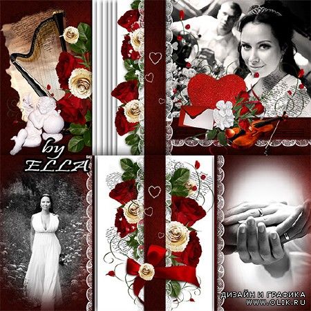 Свадебно-романтическая фотокнига- Любовь,как роза красная