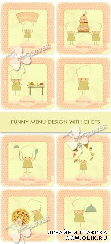 Funny menu designs with chefs 0247