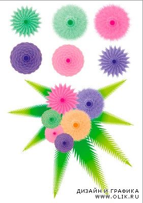 Клипарт - Цветы и цветочные орнаменты