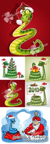Cartoon Christmas snake 2013 0255
