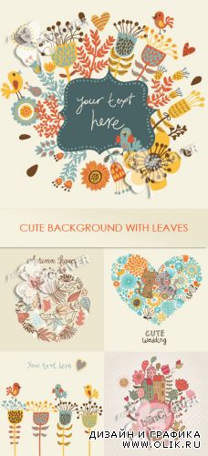 Cute background with leaves 0262