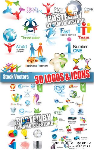 3D лого и иконки - Векторный клипарт