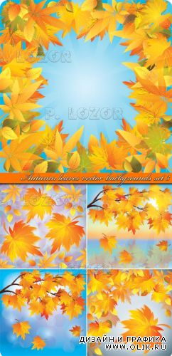 Осенние листья часть 3 | Autumn leaves vector backgrounds set 3