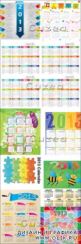 Календарь на 2013 год в векторе, часть 3