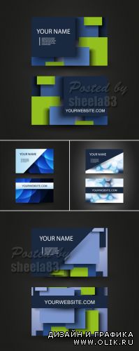 Dark Abstract Business Cards Vector