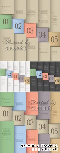 Paper Numered Banners Vector