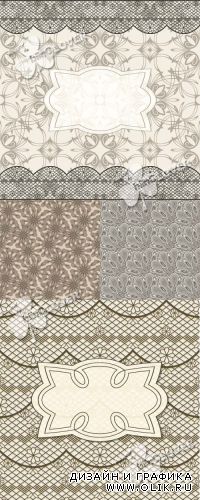 Seamless pattern, lacy borders, and frame 0267