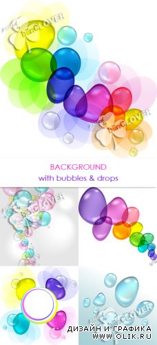 Background with bubbles and drops 0278