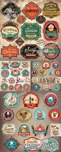Retro restaurant labels, badges and icons 0282