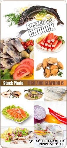 Рыба и морепродукты 6 - растровый клипарт