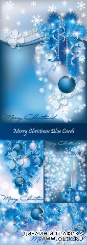 Merry Christmas blue cards 0287