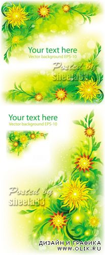 Shine Floral Backgrounds Vector