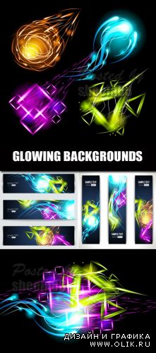 Glowing Backgrounds & Banners Vector