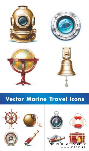 Marine Travel Icons / Иконки - Морские Путешествия