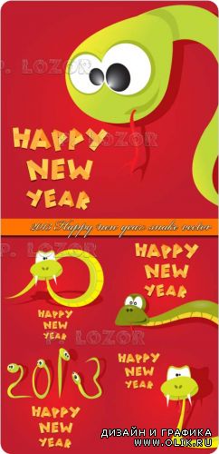 2013 C новым годом фон змея | 2013 Happy new year snake vector background