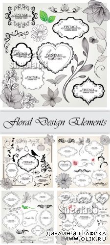 Floral Design Elements Vector