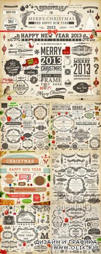 Christmas & New Year 2013 Design Elements Vector
