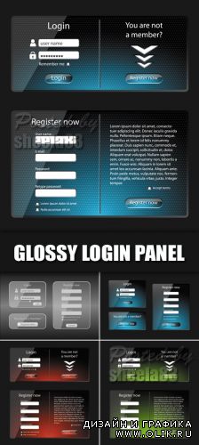 Glossy Login Panel Vector