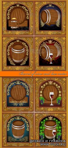 Бочка вино и пиво | Barrel of wine and beer vector