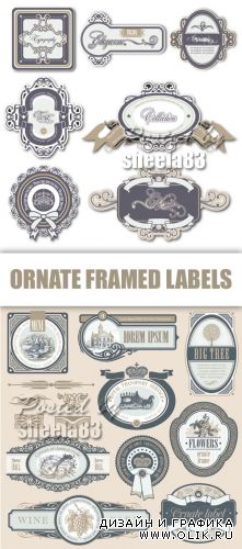Ornate Framed Labels Vector
